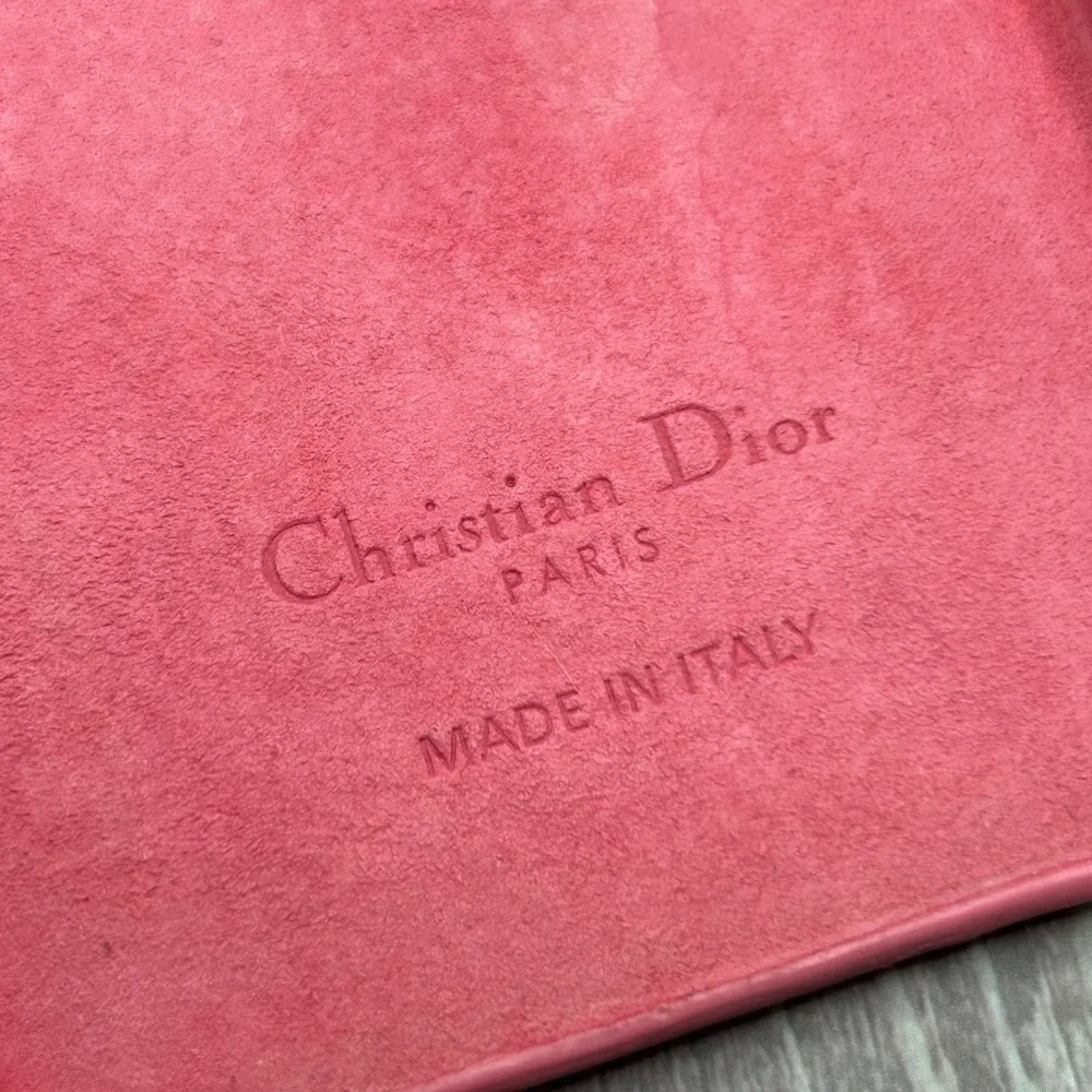 DIOR Lady Dior Lambskin Quilted Leather iPhone 14 Phone Case w/ Logo Charm Pink